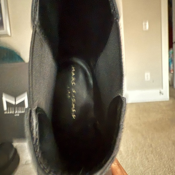 Marc Fisher LTD Bermedia Black Leather Lug Boots - Picture 12 of 14